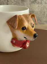 Custom Polymer Clay Pet Face Mug – 3D Portrait Attachment on Ceramic Mug